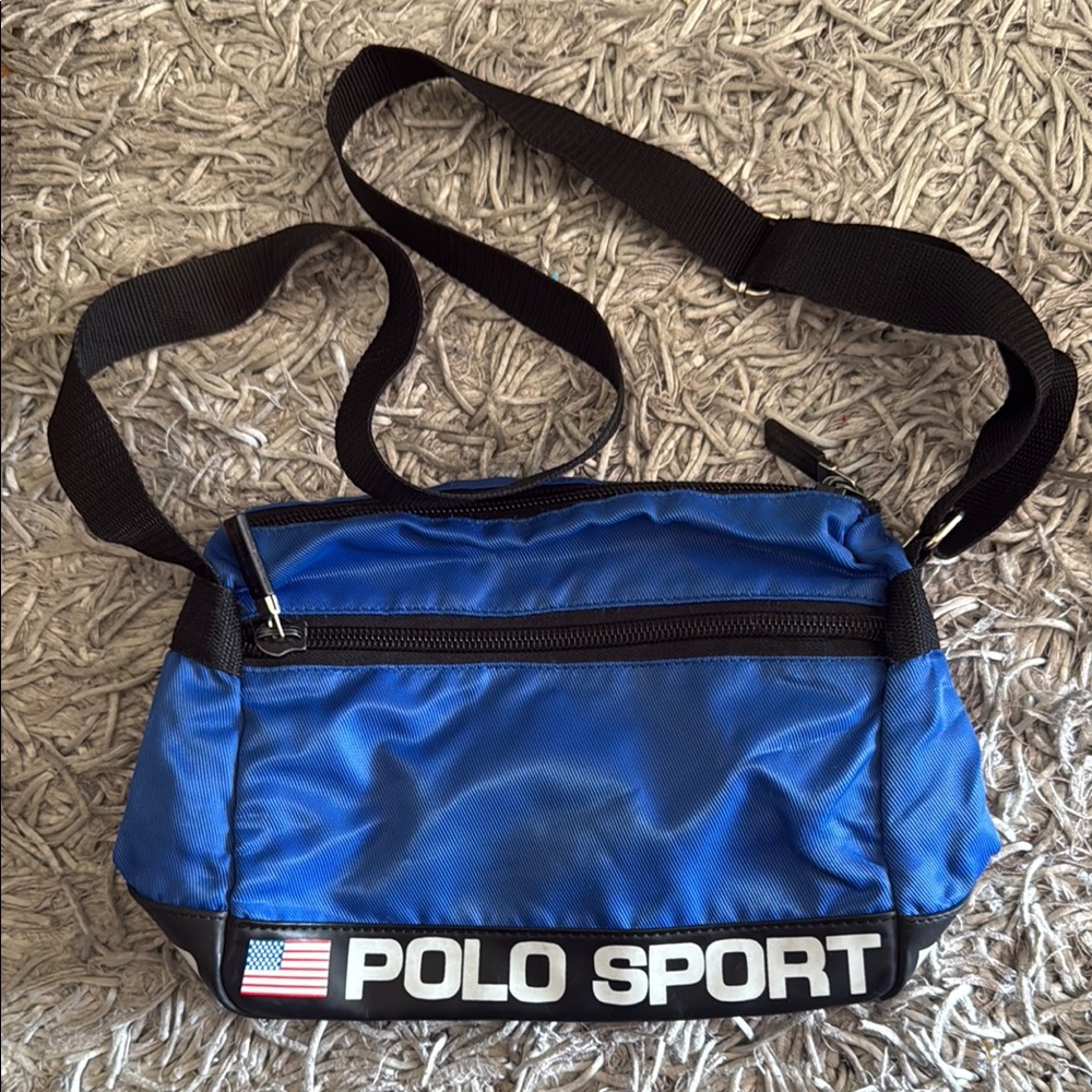 Polo by Ralph Lauren Blue and Black Belt Bag Sporty Design